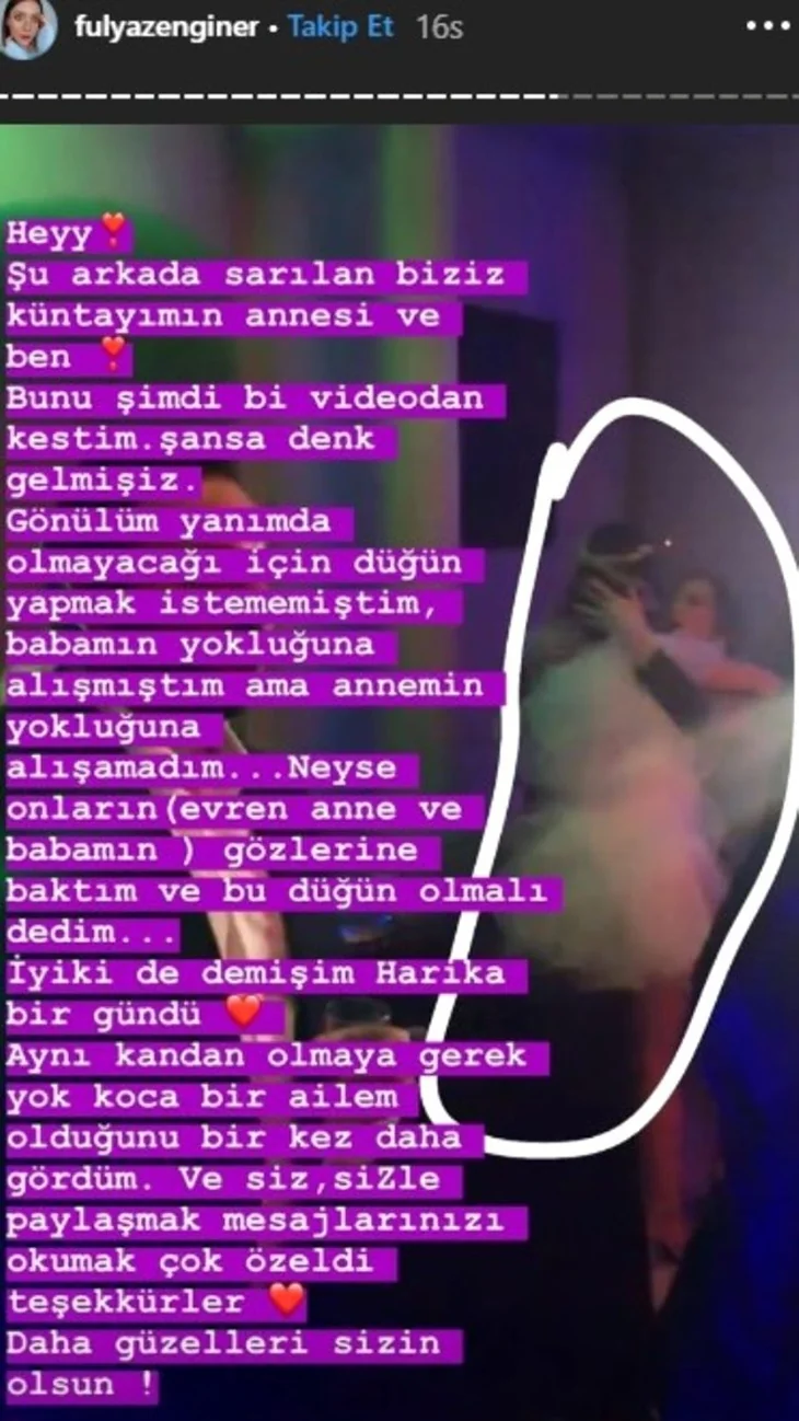 Yeni evlenen Fulya Zenginer'den duygulandıran paylaşım!