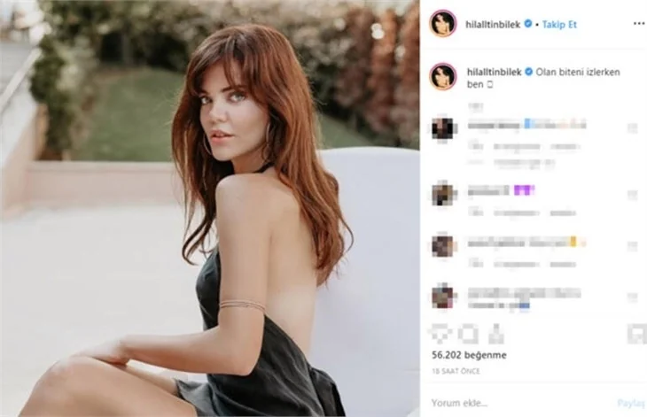 Hilal Altınbilek'ten derin dekolteli paylaşım!