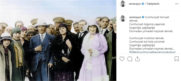 Ünlülerin 29 Ekim Cumhuriyet Bayramı paylaşımları!