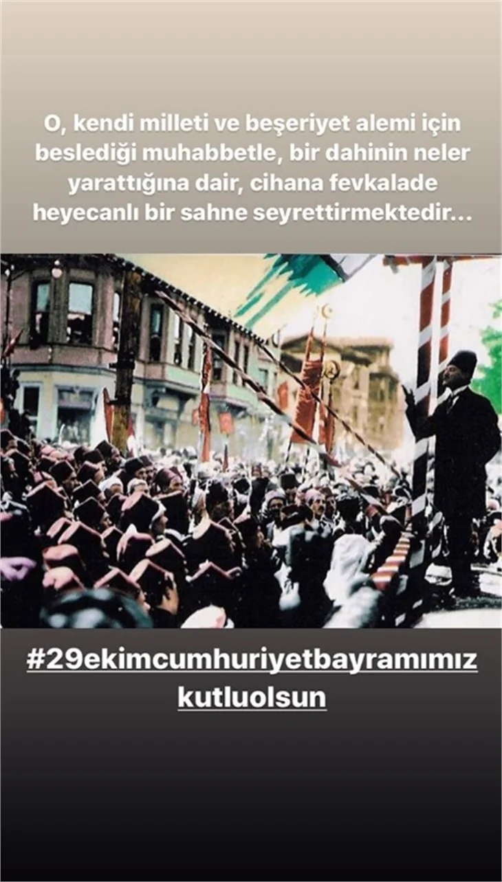 Ünlülerin 29 Ekim Cumhuriyet Bayramı paylaşımları!