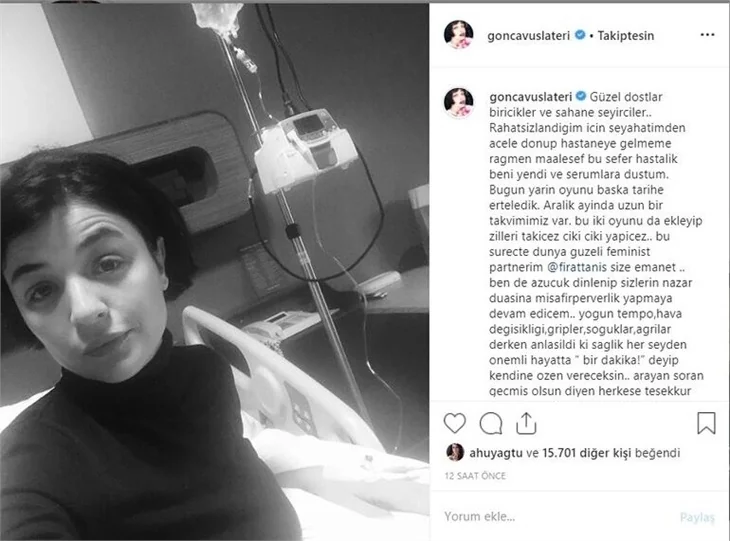 Gonca Vuslateri: "Hastalık beni yendi!"
