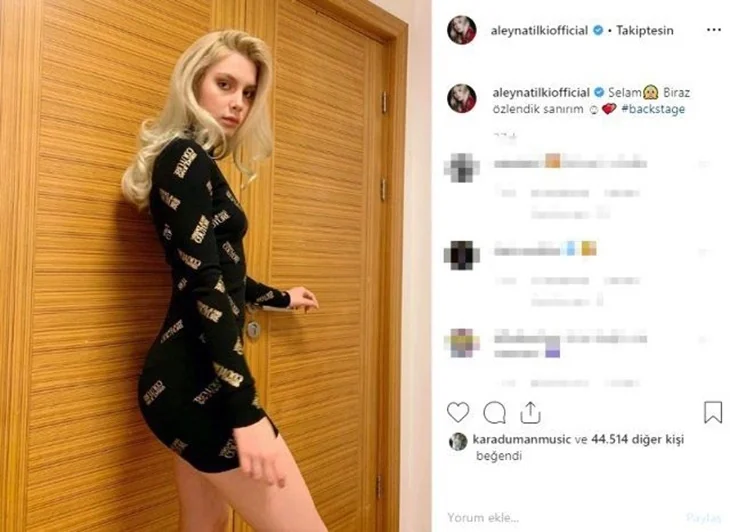 Aleyna Tilki süper minili elbisesiyle olay oldu!