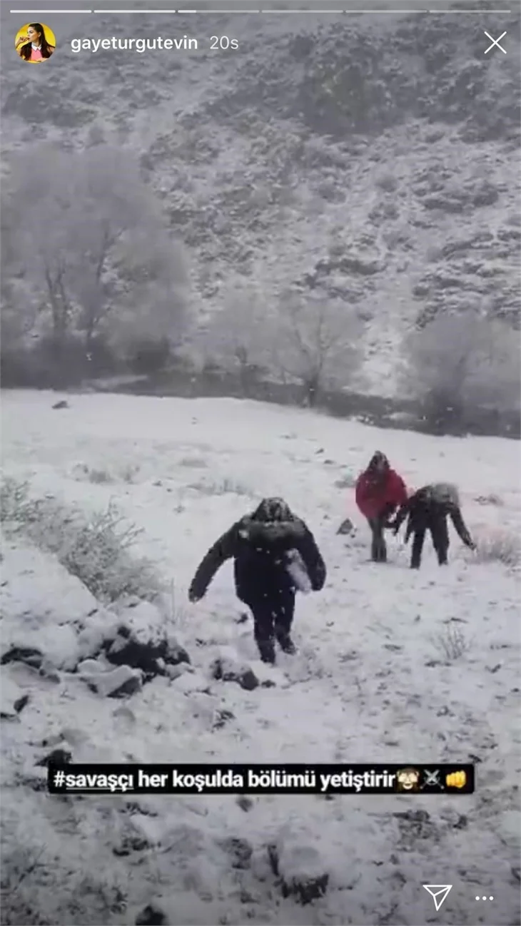 'Savaşçı' dizisinin seti karlar altında!