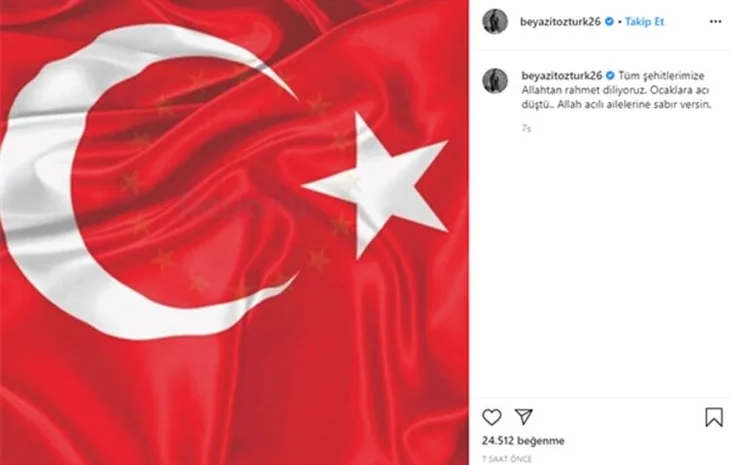 Türkiye şehitlerine ağlıyor! Ünlülerin İdlib paylaşımları