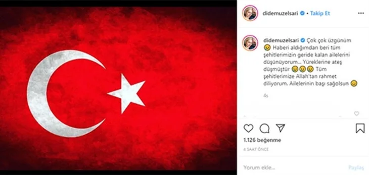 Türkiye şehitlerine ağlıyor! Ünlülerin İdlib paylaşımları