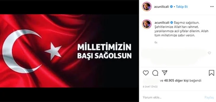 Türkiye şehitlerine ağlıyor! Ünlülerin İdlib paylaşımları