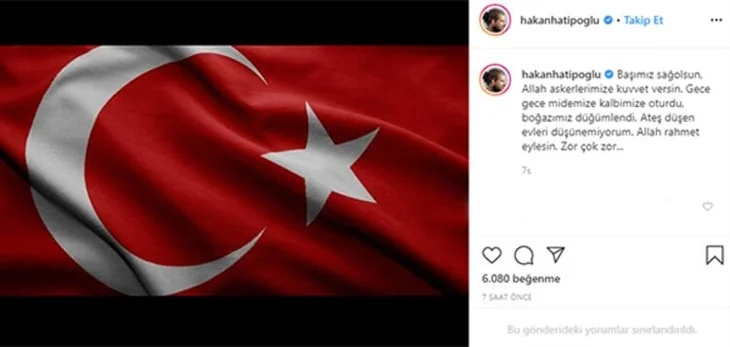 Türkiye şehitlerine ağlıyor! Ünlülerin İdlib paylaşımları