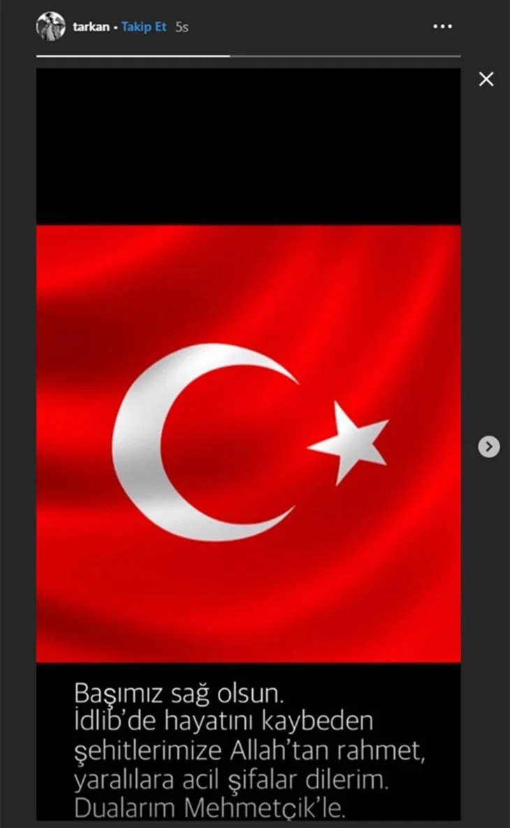 Türkiye şehitlerine ağlıyor! Ünlülerin İdlib paylaşımları
