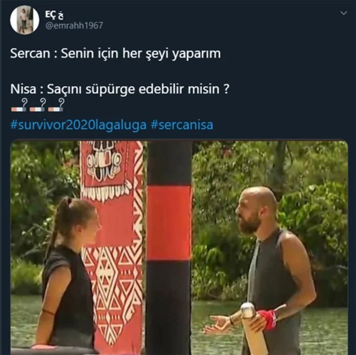 Survivor'da Sercan, Nisa'ya açıldı... Sosyal medya sallandı!