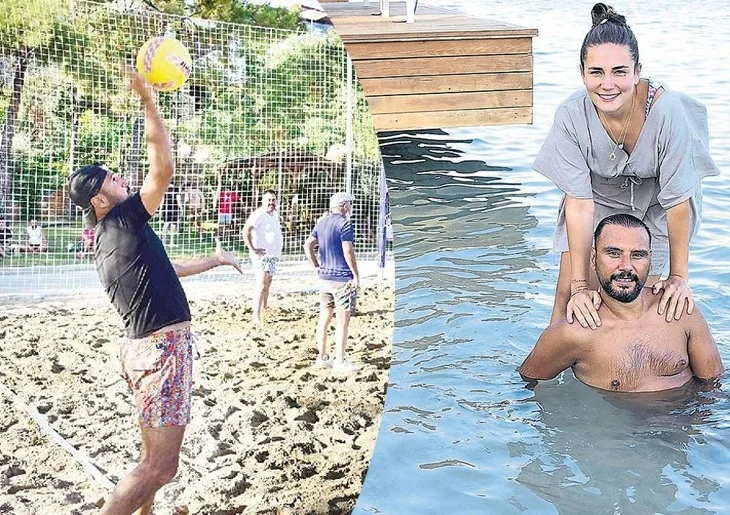 Alişan önce spor yaptı, sonra denize daldı!