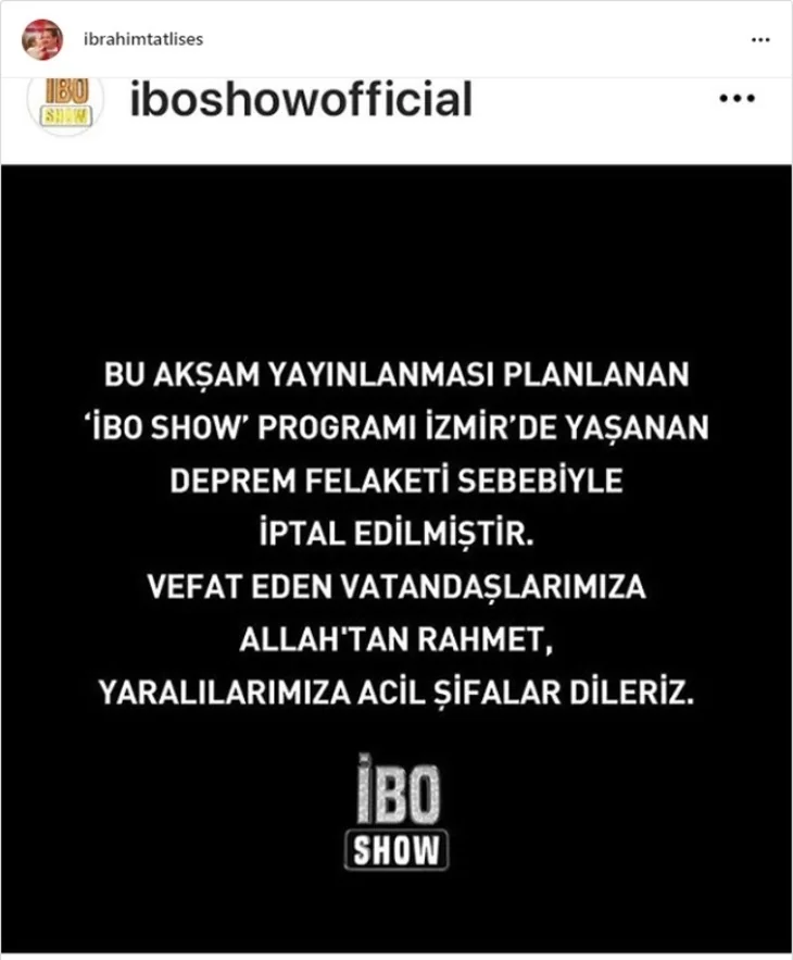 İbo Show ileri bir tarihe ertelendi!
