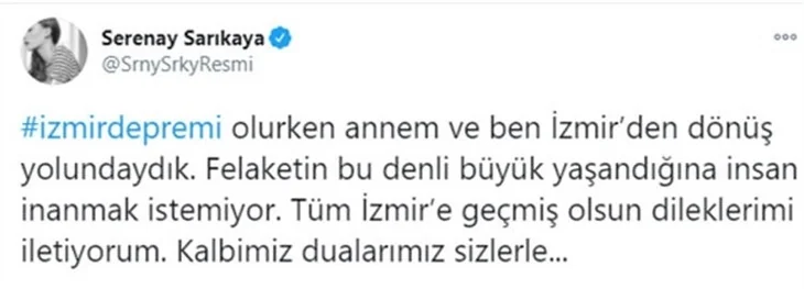 Serenay Sarıkaya: Depreme yolda yakalandım!