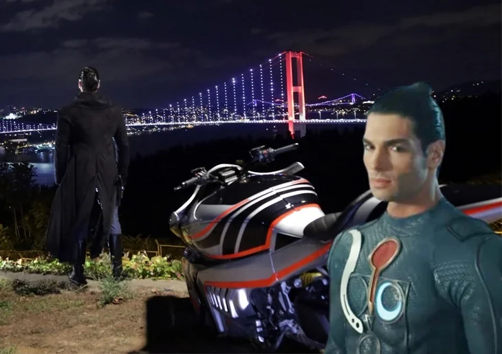 'Akıncı'nın motosikleti merak uyandırdı!