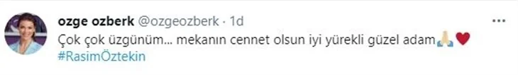 Sanat dünyası yasta! Ünlü isimlerden Rasim Öztekin'e başsağlığı mesajları..