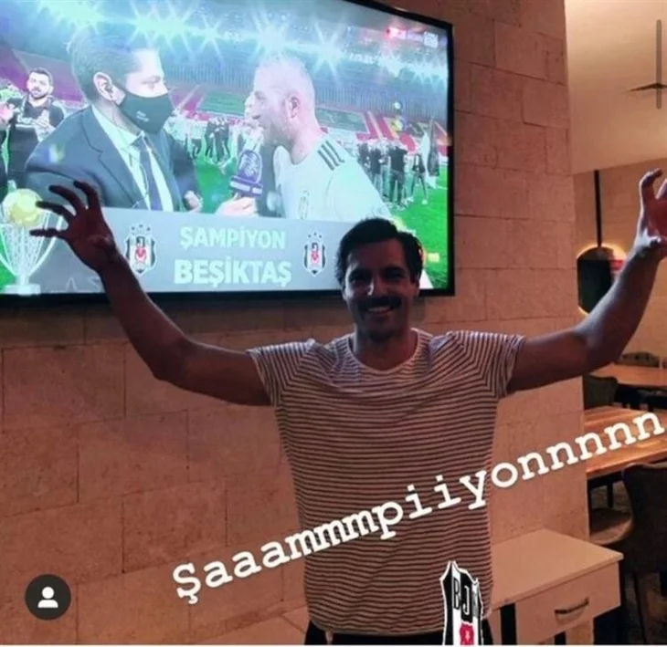 Beşiktaşlı ünlü isimlerin şampiyonluk sevinci