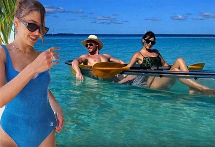 Hande Erçel'den Maldivler pozları