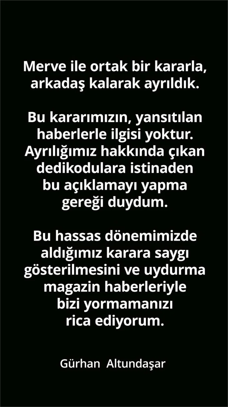 Merve Dizdar ile Gürhan Altundaşar neden boşanıyor?
