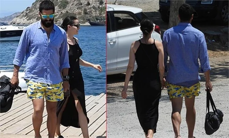 Burak Özçivit ve Fahriye Evcen'in tekne keyfi!