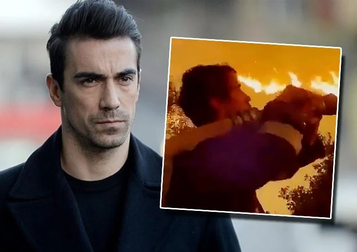 Yangınla mücadeleye İbrahim Çelikkol da katıldı