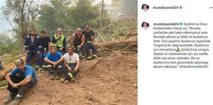 Orman yangınında canla başla çalışan İbrahim Çelikkol'dan açıklama