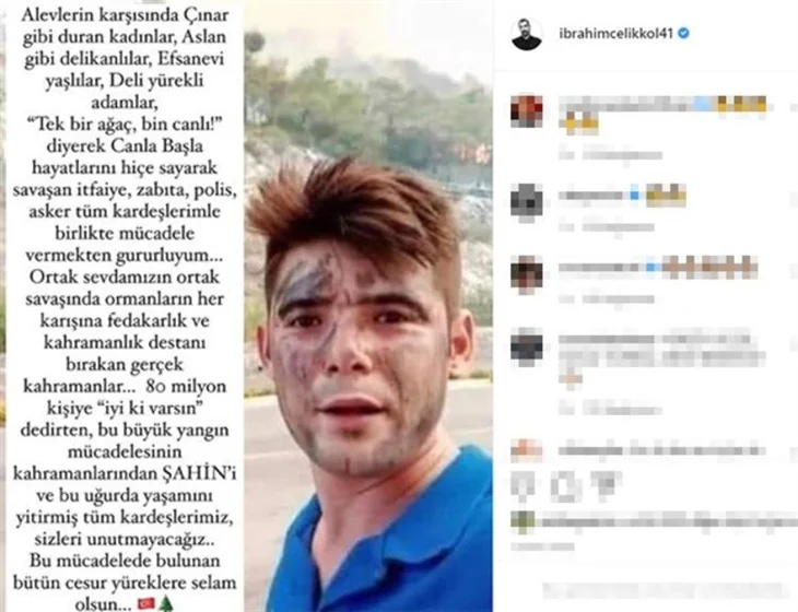Orman yangınında canla başla çalışan İbrahim Çelikkol'dan açıklama