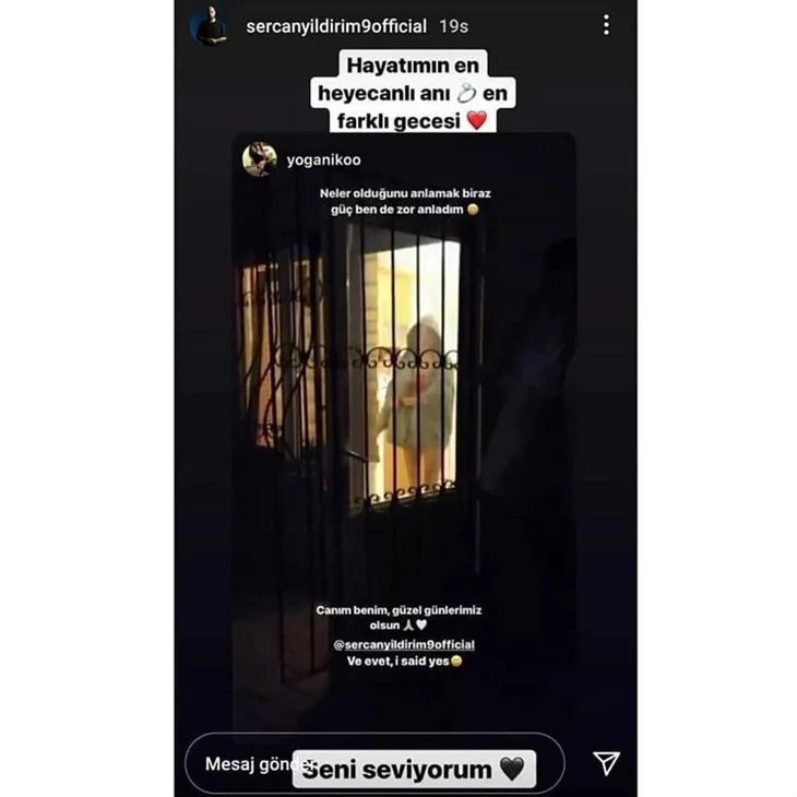 Sercan Yıldırım'dan sevgilisi Nihan Yönel'e sürpriz evlilik teklifi