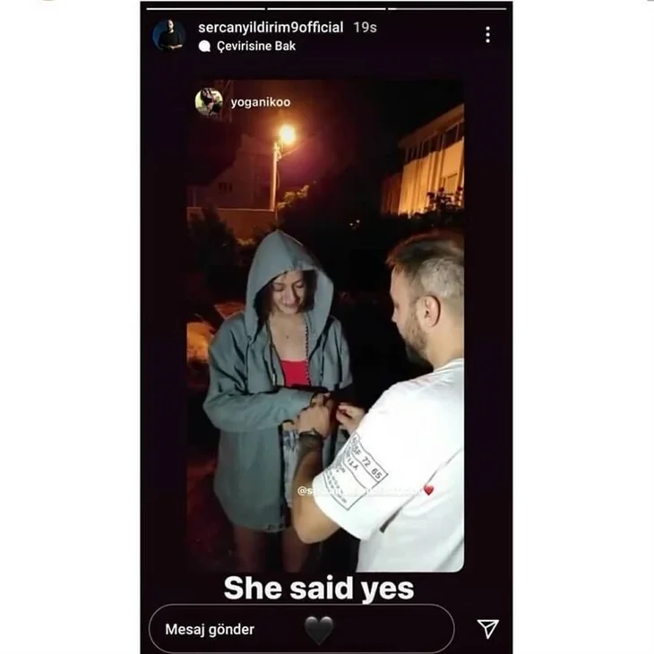 Sercan Yıldırım'dan sevgilisi Nihan Yönel'e sürpriz evlilik teklifi