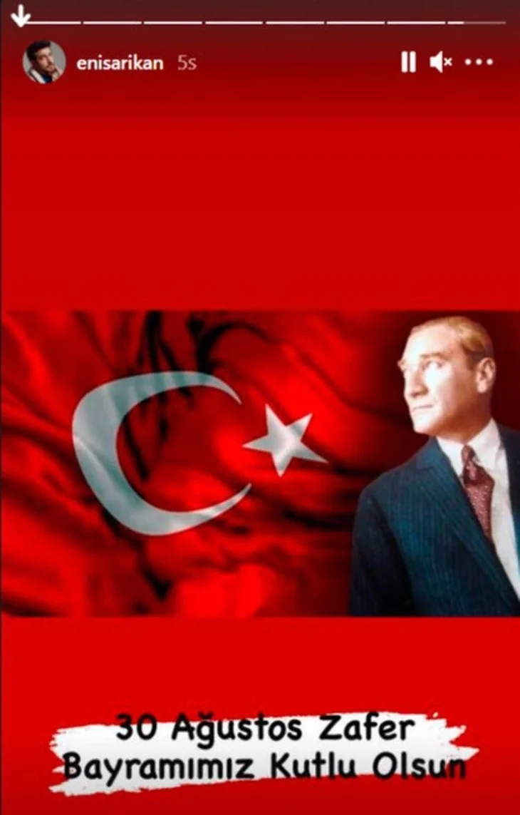 Ünlü isimlerden 30 Ağustos Zafer Bayramı paylaşımları