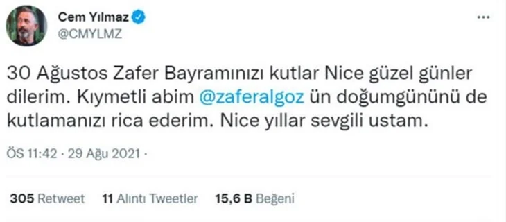 Ünlü isimlerden 30 Ağustos Zafer Bayramı paylaşımları