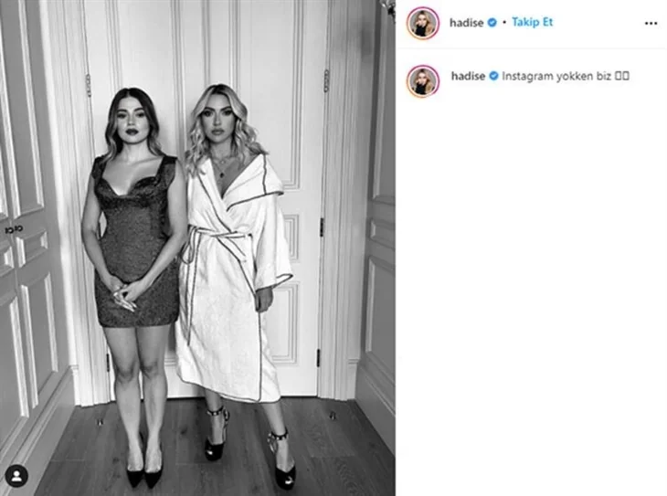 Hadise'den Derya Açıkgöz paylaşımı: Instagram yokken biz!