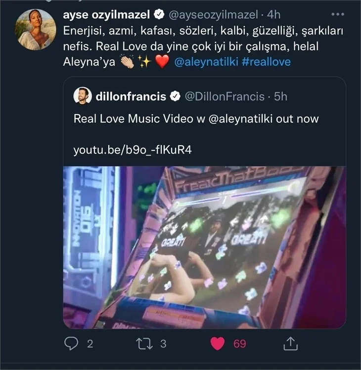 Demet Akalın'dan Aleyna Tilki'ye tebrik!