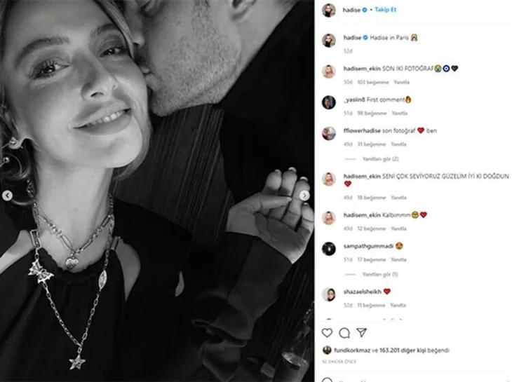 Hadise ile Mehmet Dinçerler, Paris'te aşka geldi