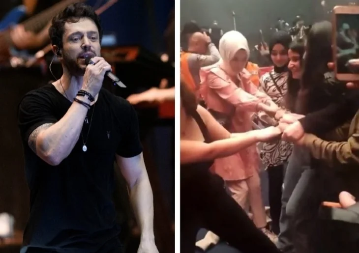 Olay görüntüler! Hayranları Murat Boz'un terini sildiği havluyu paylaşamadı!
