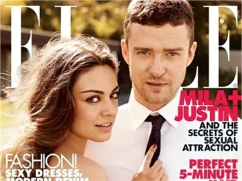 Justin Timberlake ve Mila Kunis Elle'ye poz verdi..