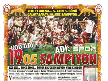 Gazetelerin şampiyon manşetleri