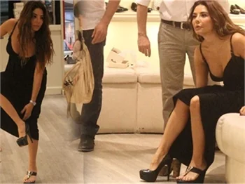Esra Balamir iki saat boyunca ayakkabı denedi!