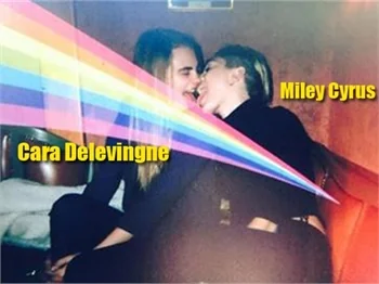 Miley Cyrus ve Cara Delevingne dil dile poz!