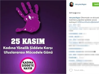 Ünlülerden 'Kadına şiddete hayır' paylaşımları!