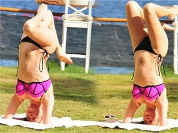 Elif Kaya konser öncesi yoga yaptı