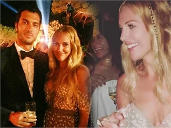 Meryem Uzerli ile Alp Özcan, Cannes'da karşılaştı.