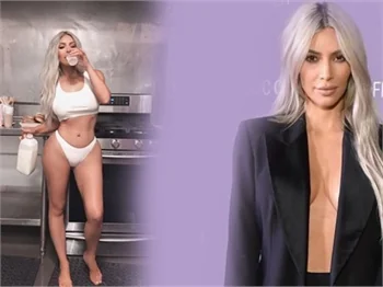 Kim Kardashian'dan seksi süt pozu!