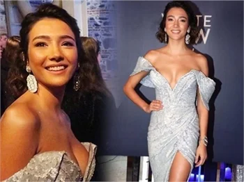 Aybüke Pusat'ın göğüs dekoltesi olay oldu!