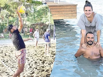Alişan önce spor yaptı, sonra denize daldı!