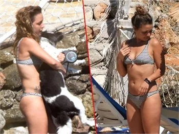 Seda Türkmen köpeğiyle tatile çıktı