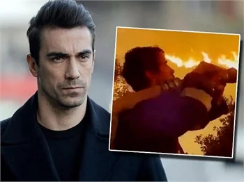Yangınla mücadeleye İbrahim Çelikkol da katıldı
