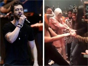 Olay görüntüler! Hayranları Murat Boz'un terini sildiği havluyu paylaşamadı!